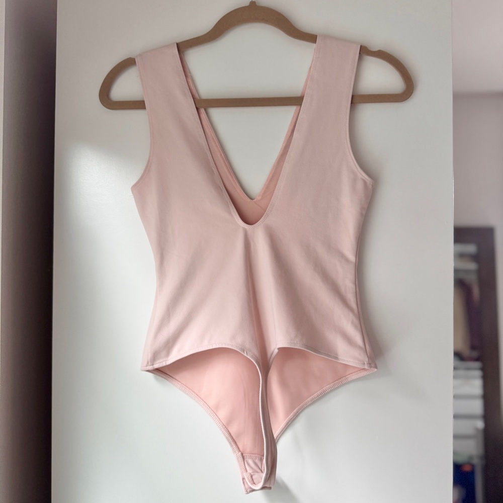 NWT | FREE PEOPLE INTIMATES ROSE PINK PLUNGE KEEP IT SLEEK SLEEVELESS BODYSUIT - Picture 6 of 10